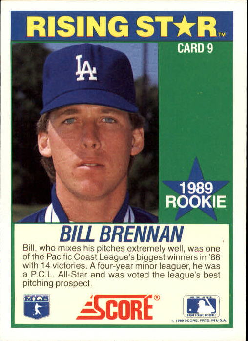 1989 Score Hottest 100 Rookies #9 Bill Brennan back image
