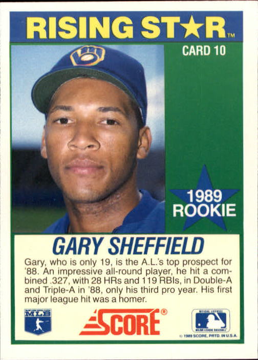 1989 Score Hottest 100 Rookies #10 Gary Sheffield back image