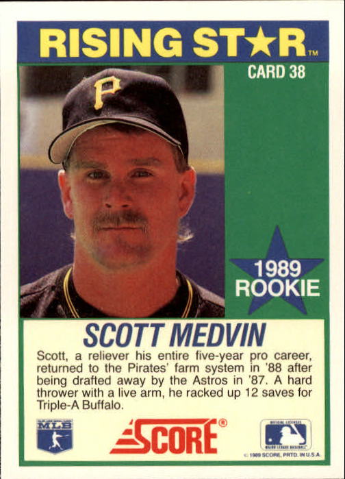  1989 Bowman #412 Scott Medvin Pittsburgh Pirates MLB