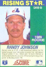1989 Score Hottest 100 Rookies #63 Randy Johnson back image