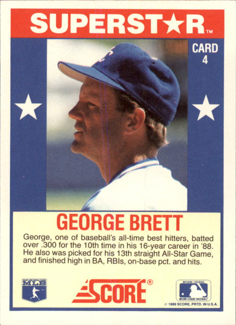 1989 Score Hottest 100 Stars #4 George Brett back image