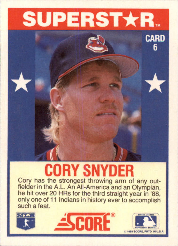 1989 Score Hottest 100 Stars #6 Cory Snyder back image