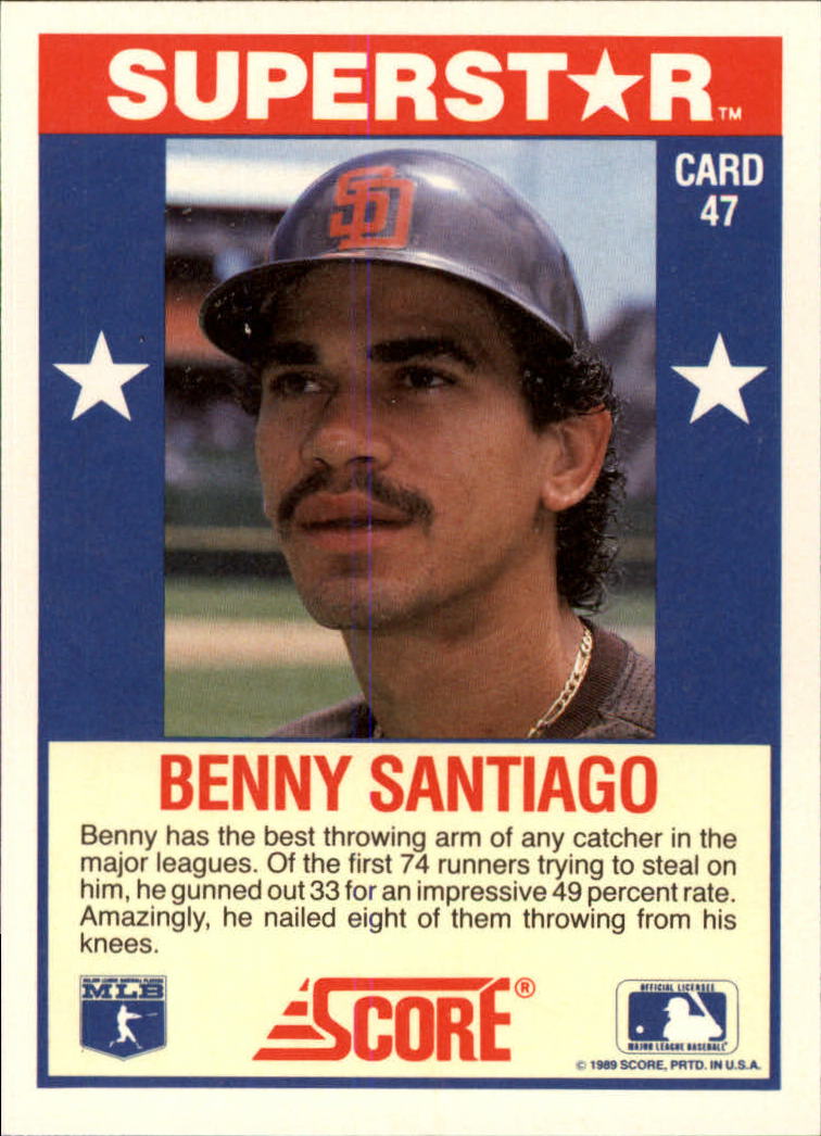 1989 Score Hottest 100 Stars #47 Benito Santiago back image