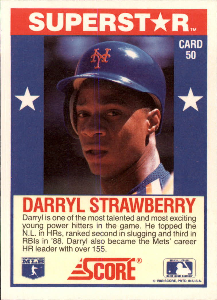 1989 Score Hottest 100 Stars #50 Darryl Strawberry back image