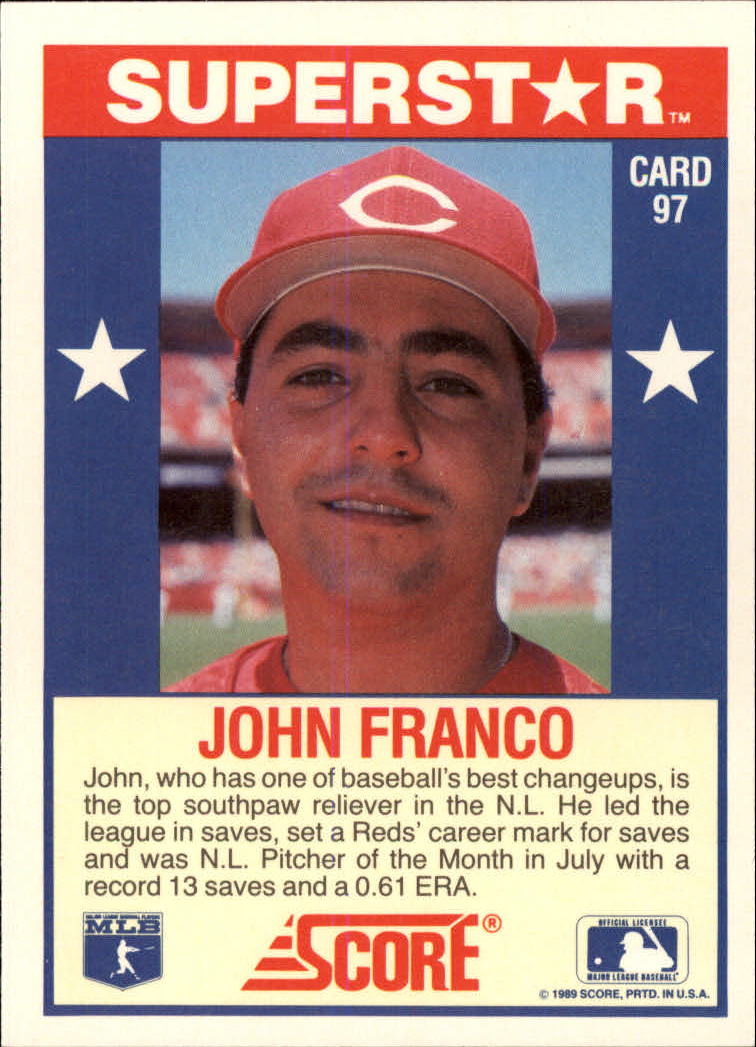 1989 Score Hottest 100 Stars #97 John Franco back image