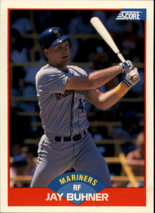 1989 Score #530 Jay Buhner UER/Wearing 43 on front,/listed as 34 on back