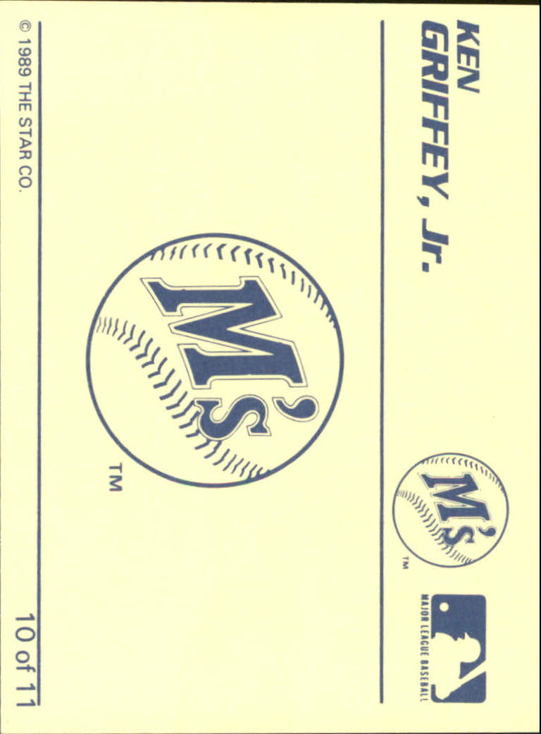 1989 Star Griffey Jr. White-Blue #10 Ken Griffey Jr./Seattle Mariners back image