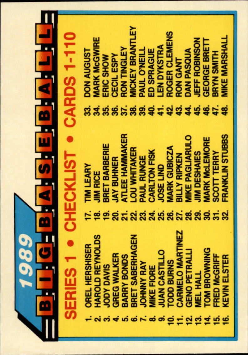 B1915- 1989 Topps Big Baseball Card #s 1-200 -You Pick- 15+ FREE US SHIP - Picture 117 of 395
