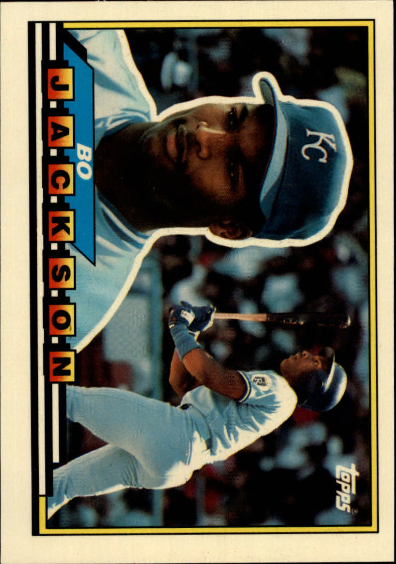 Bo Jackson in 1989 Topps baseball card with the Kansas City Royals