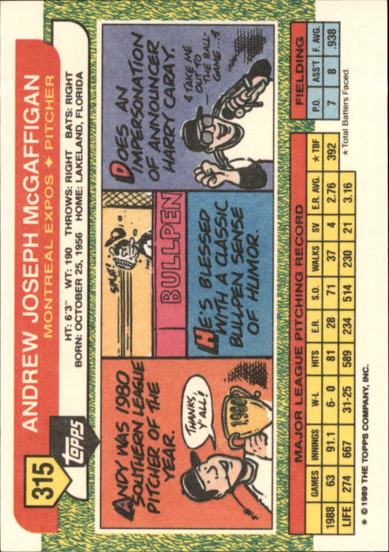 B1915- 1989 Topps Big Baseball Card #s 201-330 -You Pick- 15+ FREE US SHIP - Picture 219 of 247