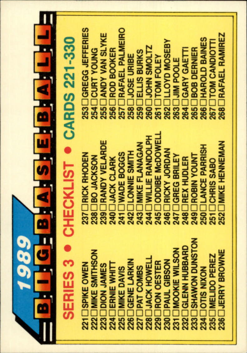 B1915- 1989 Topps Big Baseball Card #s 201-330 -You Pick- 15+ FREE US SHIP - Picture 240 of 247