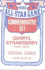 1989 Topps Glossy All-Stars #19 Darryl Strawberry back image
