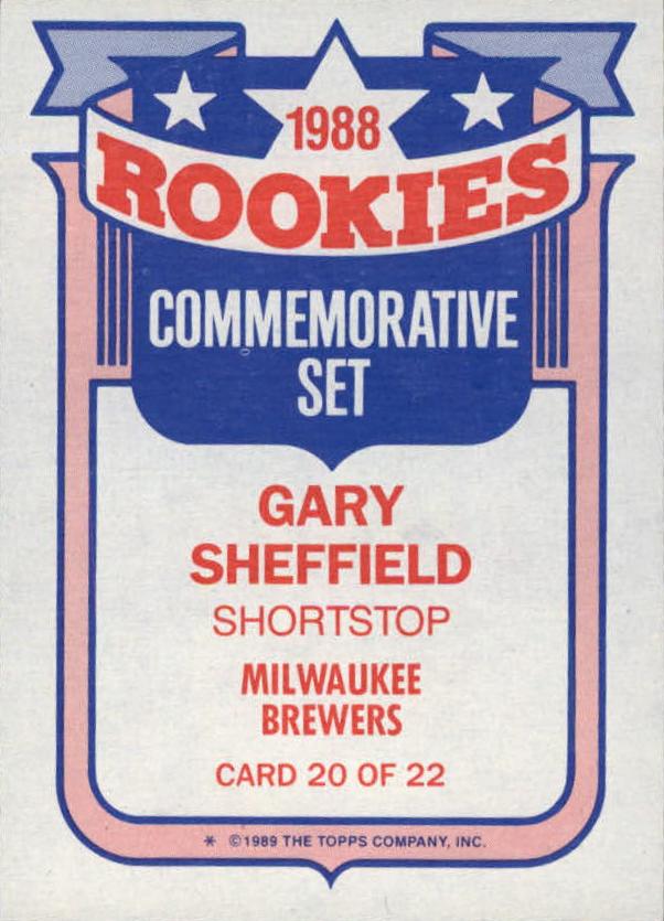 1989 Topps Rookies #20 Gary Sheffield back image