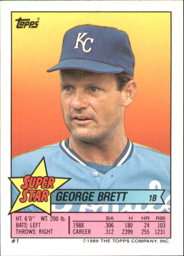 1989 Topps Sticker Backs #1 George Brett back image