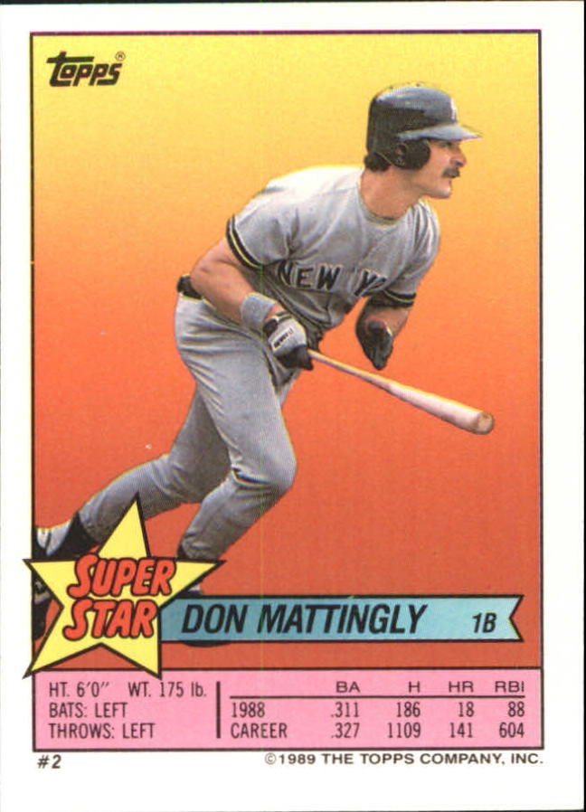 1989 Topps Sticker Backs #2 Don Mattingly back image