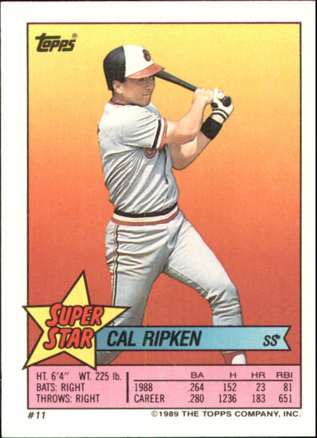 1989 Topps Sticker Backs #11 Cal Ripken back image