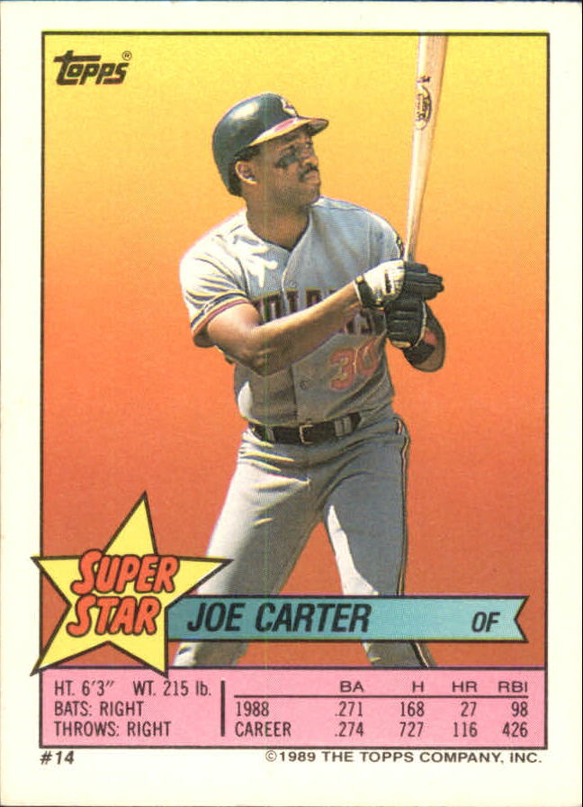 1989 Topps Sticker Backs #14 Joe Carter back image