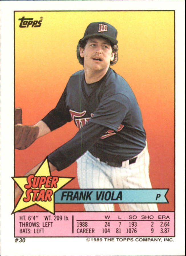 1989 Topps Sticker Backs #30 Frank Viola back image