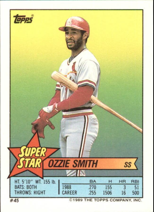 1989 Topps Sticker Backs #45 Ozzie Smith back image