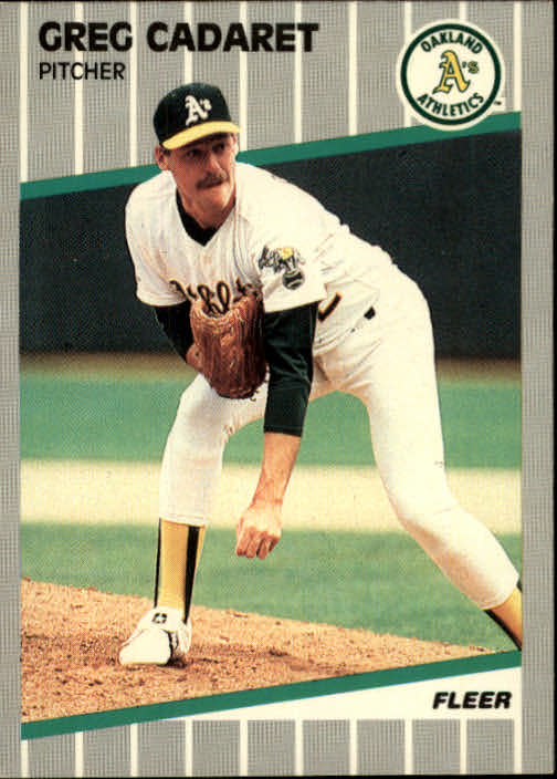 1989 Fleer #4 Greg Cadaret UER/All-Star Break stats/show 3 losses, should be 2