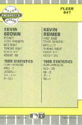 1989 Fleer #641 Kevin Brown/Kevin Reimer back image