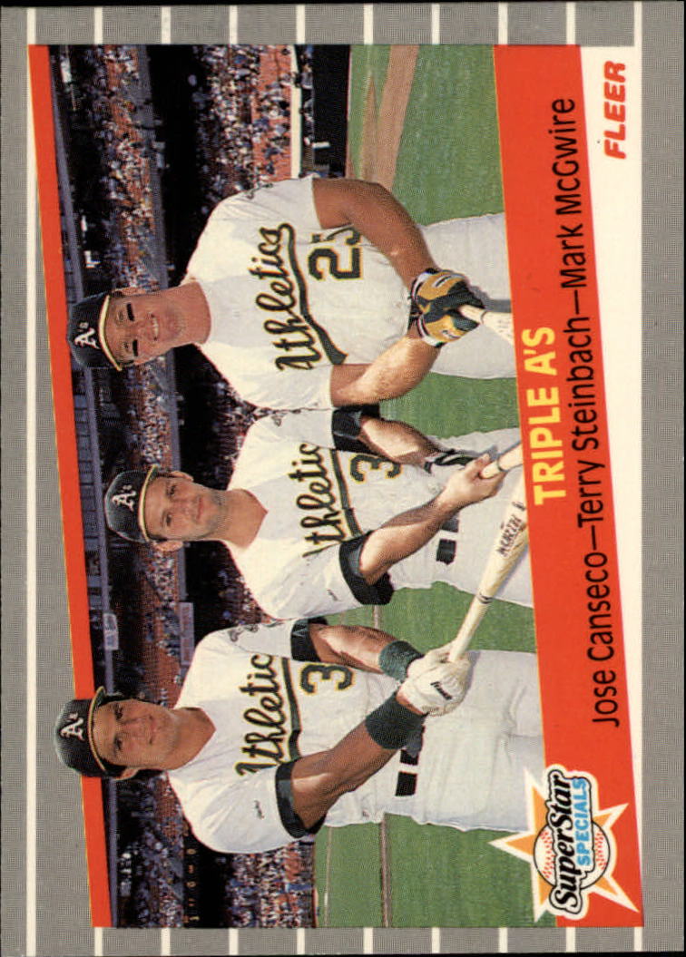1989 Fleer Glossy #634 McGwire/Canseco/Steinb