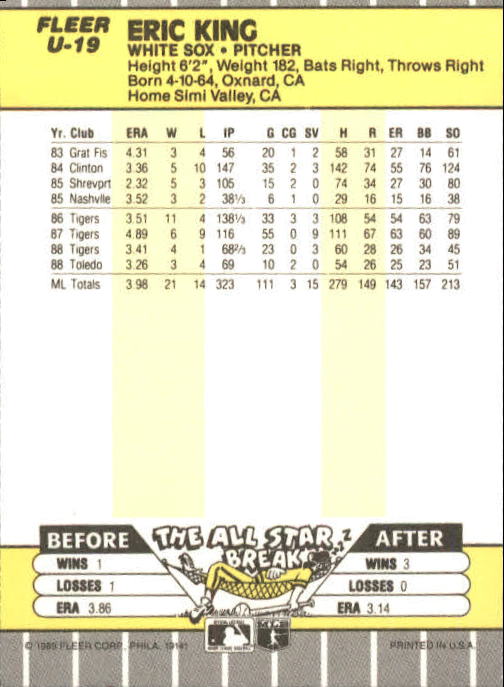 B1886- 1989 Fleer Update BB Karte #S 1-132 + Rookies -du Pick- 15 + Gratis US - Bild 39 von 251