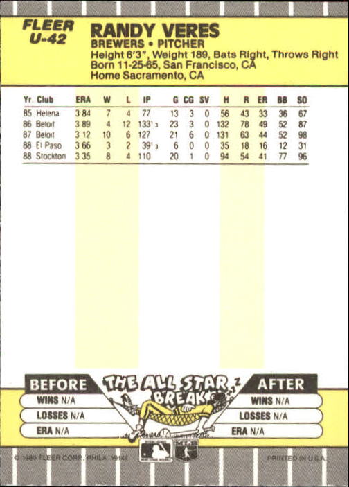 B1886- 1989 Fleer Update BB Karte #S 1-132 + Rookies -du Pick- 15 + Gratis US - Bild 81 von 251