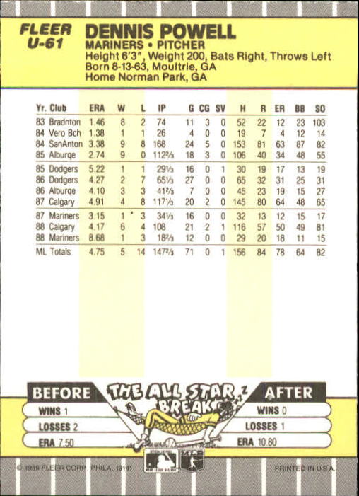 B1886- 1989 Fleer Update BB Karte #S 1-132 + Rookies -du Pick- 15 + Gratis US - Bild 115 von 251