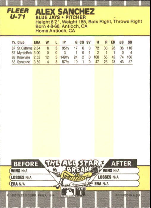 B1886- 1989 Fleer Update BB Karte #S 1-132 + Rookies -du Pick- 15 + Gratis US - Bild 131 von 251