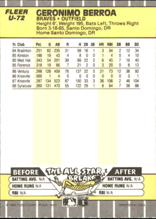 B1886- 1989 Fleer Update BB Karte #S 1-132 + Rookies -du Pick- 15 + Gratis US - Bild 133 von 251