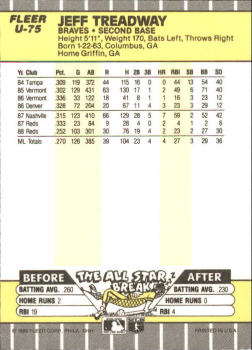 B1886- 1989 Fleer Update BB Karte #S 1-132 + Rookies -du Pick- 15 + Gratis US - Bild 139 von 251