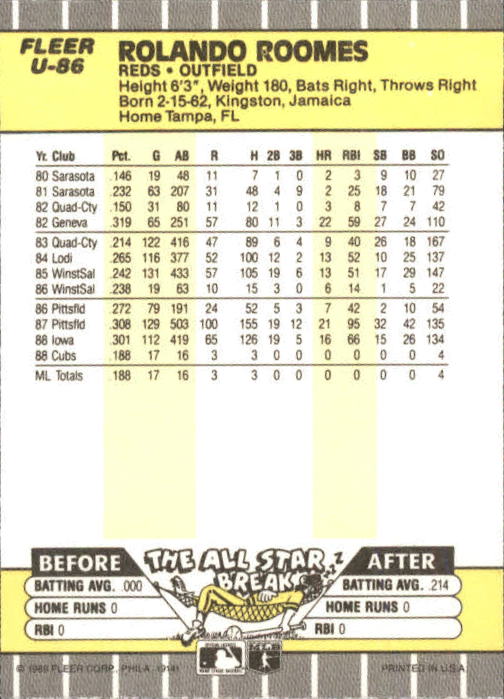 B1886- 1989 Fleer Update BB Karte #S 1-132 + Rookies -du Pick- 15 + Gratis US - Bild 161 von 251