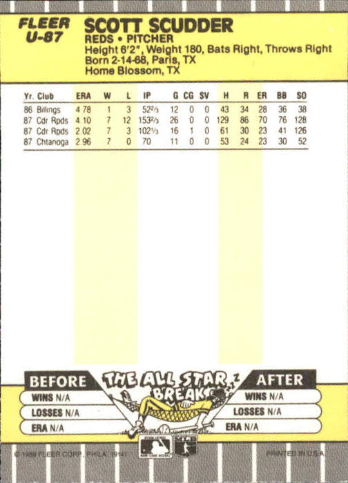 B1886- 1989 Fleer Update BB Karte #S 1-132 + Rookies -du Pick- 15 + Gratis US - Bild 163 von 251