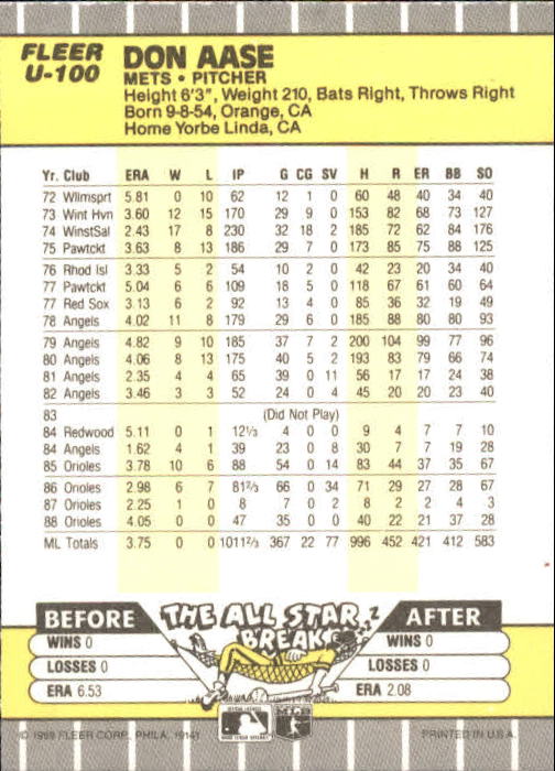 B1886- 1989 Fleer Update BB Karte #S 1-132 + Rookies -du Pick- 15 + Gratis US - Bild 187 von 251