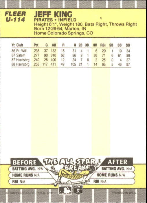 B1886- 1989 Fleer Update BB Karte #S 1-132 + Rookies -du Pick- 15 + Gratis US - Bild 215 von 251