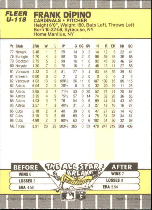 B1886- 1989 Fleer Update BB Karte #S 1-132 + Rookies -du Pick- 15 + Gratis US - Bild 223 von 251