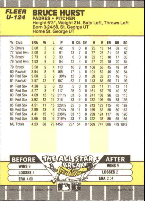 B1886- 1989 Fleer Update BB Karte #S 1-132 + Rookies -du Pick- 15 + Gratis US - Bild 235 von 251