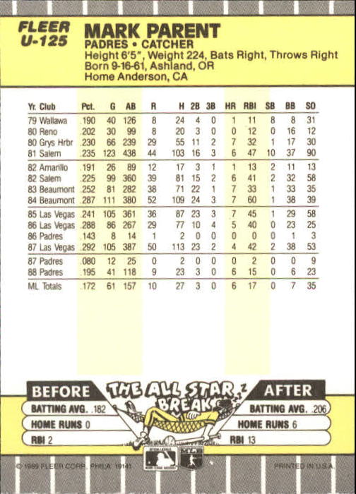 B1886- 1989 Fleer Update BB Karte #S 1-132 + Rookies -du Pick- 15 + Gratis US - Bild 237 von 251