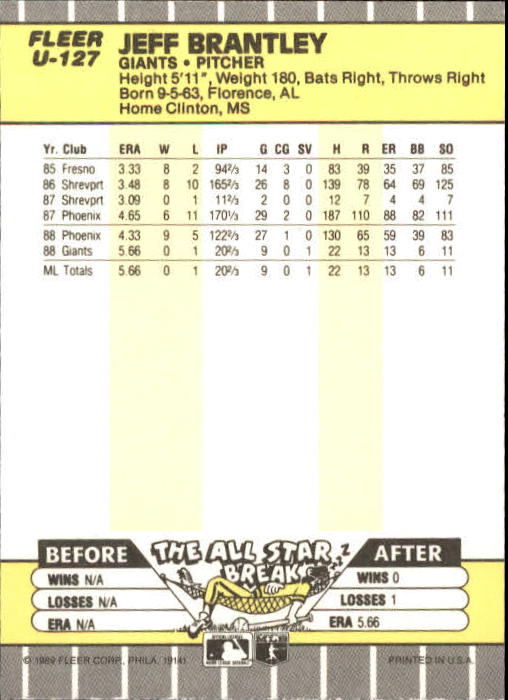 B1886- 1989 Fleer Update BB Karte #S 1-132 + Rookies -du Pick- 15 + Gratis US - Bild 241 von 251
