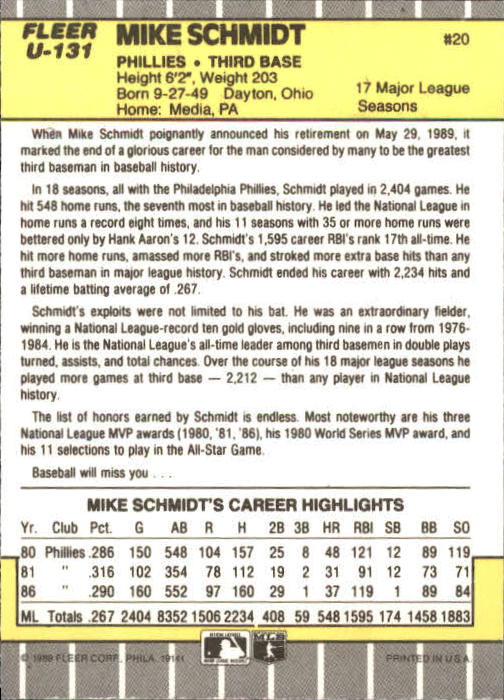 B1886- 1989 Fleer Update BB Karte #S 1-132 + Rookies -du Pick- 15 + Gratis US - Bild 249 von 251