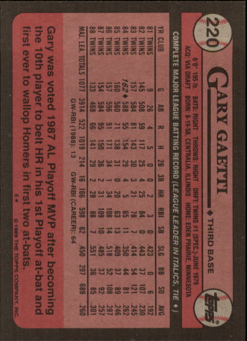 A0415- 1989 Topps Baseball Cards 201-400 +Rookies -You Pick- 15+ FREE US SHIP - Picture 41 of 395