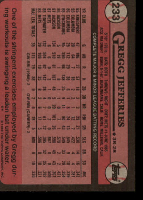 A0415- 1989 Topps Baseball Cards 201-400 +Rookies -You Pick- 15+ FREE US SHIP - Picture 65 of 395