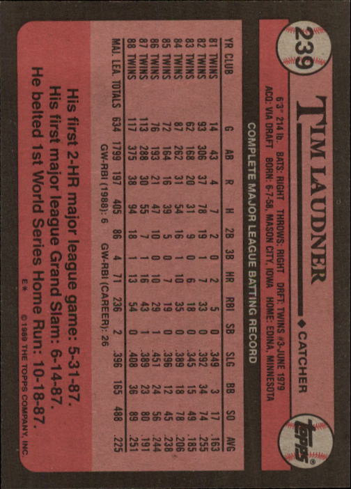 A0415- 1989 Topps Baseball Cards 201-400 +Rookies -You Pick- 15+ FREE US SHIP - Picture 77 of 395