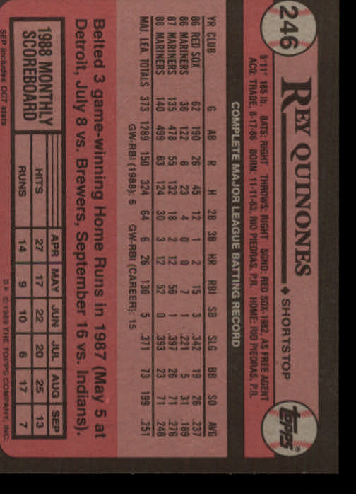 A0415- 1989 Topps Baseball Cards 201-400 +Rookies -You Pick- 15+ FREE US SHIP - Picture 91 of 395