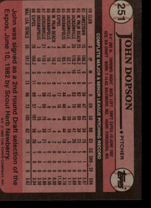 A0415- 1989 Topps Baseball Cards 201-400 +Rookies -You Pick- 15+ FREE US SHIP - Picture 101 of 395