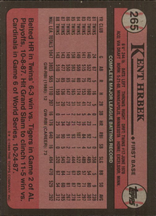 A0415- 1989 Topps Baseball Cards 201-400 +Rookies -You Pick- 15+ FREE US SHIP - Picture 127 of 395