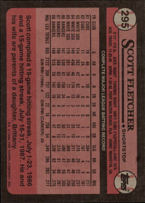 A0415- 1989 Topps Baseball Cards 201-400 +Rookies -You Pick- 15+ FREE US SHIP - Picture 187 of 395
