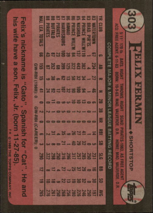 A0415- 1989 Topps Baseball Cards 201-400 +Rookies -You Pick- 15+ FREE US SHIP - Picture 203 of 395
