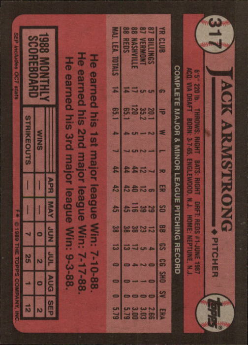 A0415- 1989 Topps Baseball Cards 201-400 +Rookies -You Pick- 15+ FREE US SHIP - Picture 231 of 395